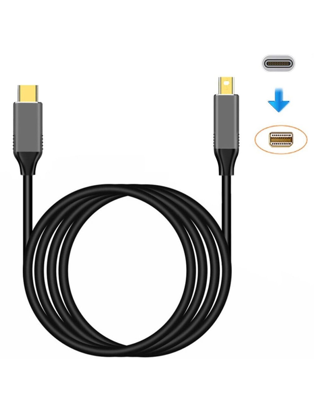 USBC-̴ ÷ Ʈ ̺, USB C Ÿ, Ʈ 3-̴ DP ڵ, ǿ ޴ ̺, 4k, 1.8m, 6Ft